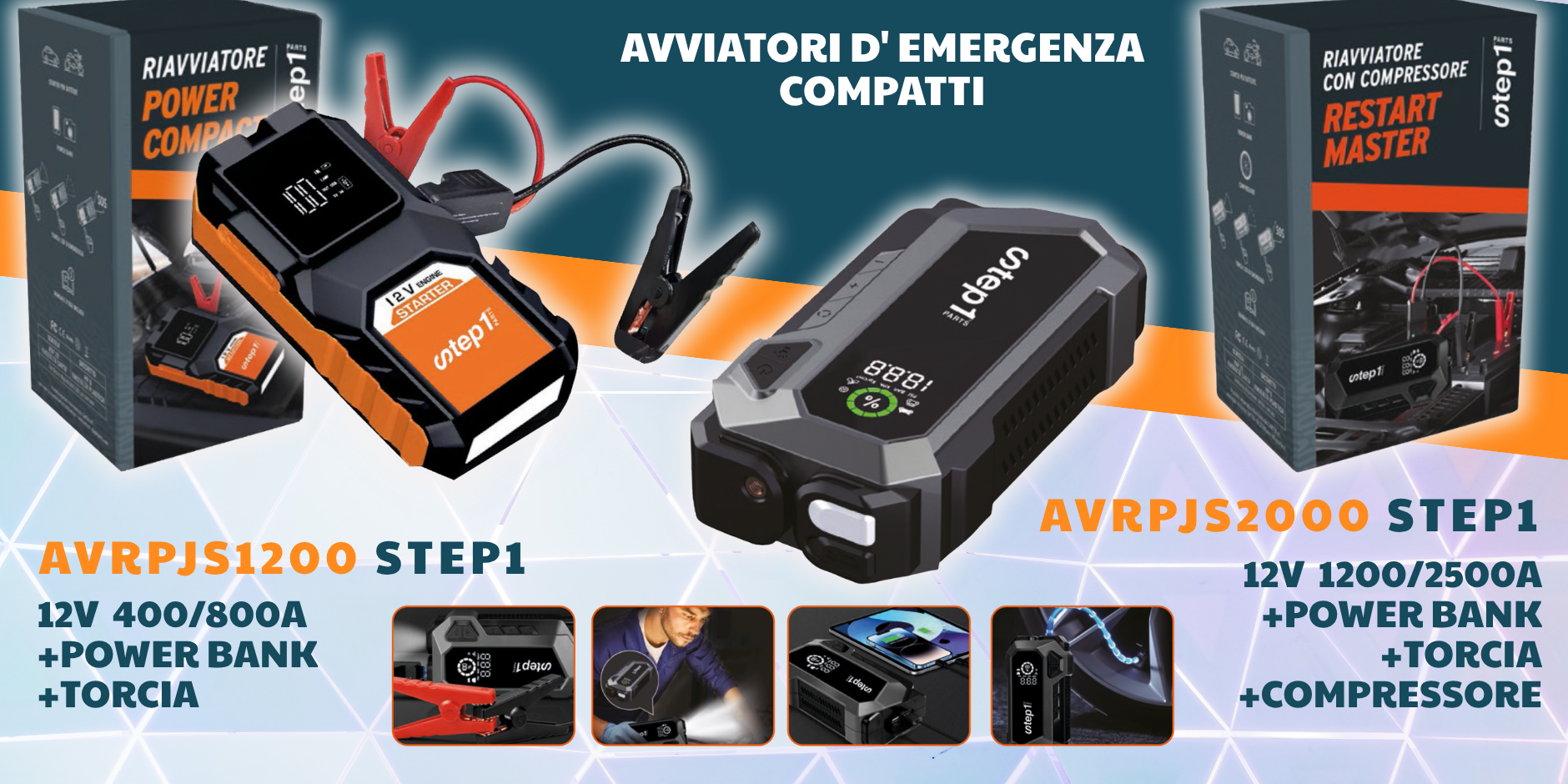 AVVIATORE DI EMERGENZA COMPATTO 400/800A 1200/2500A CON POWER BANCK TORCIA COMPRESSORE